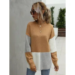 StyleCast Women Colourblocked Round Neck Pullover Sweater-picture-17