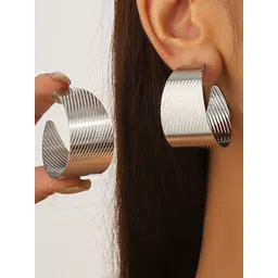 StyleCast Women Contemporary Half Hoop Earrings-picture-18