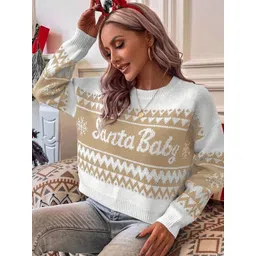 StyleCast Women Conversational Self Design Long Sleeves Round Neck Pullover-picture-24