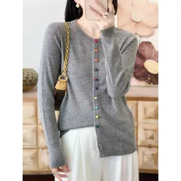 StyleCast Women Cotton Ribbed Cardigan Sweaters-picture-38