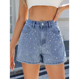 StyleCast Women Denim Denim Shorts-picture-17
