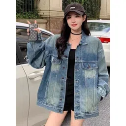 StyleCast Women Distressed Cotton Denim Jacket-picture-16