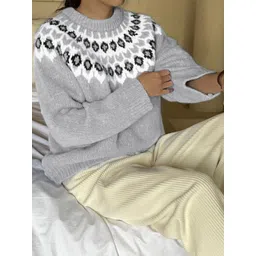 StyleCast Women Fair Isle Round Neck Long Sleeves Pullover Sweaters-picture-37