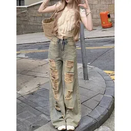 StyleCast Women Flared High-Rise Highly Distressed Heavy Fade Jeans-picture-26