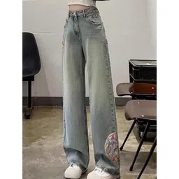 StyleCast Women Flared High-Rise Light Fade Embroidered Jeans-picture-25