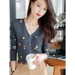 StyleCast Women Floral Cardigan with Embroidered Detail-picture-29