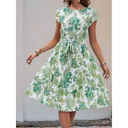StyleCast Women Floral Printed A-Line Knee Length Dress-picture-24
