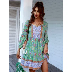 StyleCast Women Floral Printed A-Line Mini Dress image 1
