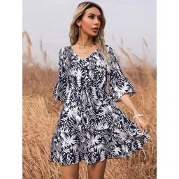StyleCast Women Floral Printed Bell Sleeve A-Line Dress-picture-23