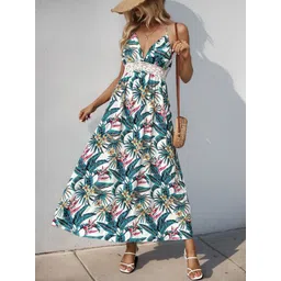 StyleCast Women Floral Printed Halter Neck Fit & Flare Maxi Dress-picture-10