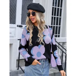 StyleCast Women Floral Printed Round Neck Sweater-picture-16