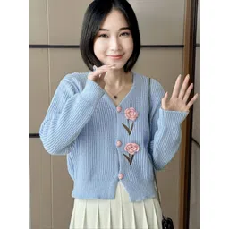 StyleCast Women Floral Ribbed Cardigan-picture-27