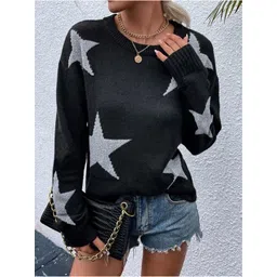 StyleCast Women Long Sleeves Round Neck Self Design Pullover-picture-26