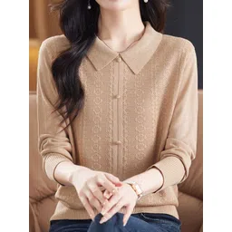 StyleCast Women Long Sleeves Shirt Collar Sweaters-picture-41