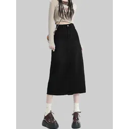 StyleCast Women Mid-Rise Denim A-Line Midi Skirt-picture-29