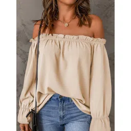 StyleCast Women Off-Shoulder Puff Sleeves Bardot Top-picture-35