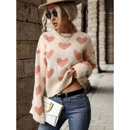 StyleCast Women Pink & Cream-Coloured Printed Pullover-picture-10