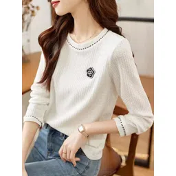 StyleCast Women Quirky Round Neck Pullover with Embroidered Detail-picture-23