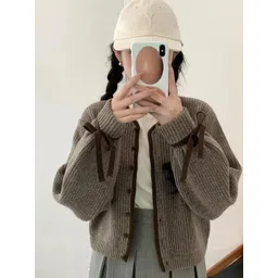 StyleCast Women Ribbed Cardigan With Bow Sleeves-picture-32