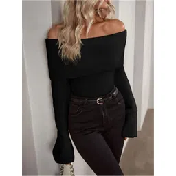 StyleCast Women Ribbed Long Sleeves Off-Shoulder Pullover-picture-28