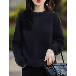 StyleCast Women Round Neck Long Sleeves Chevron Pullover Sweater-picture-18