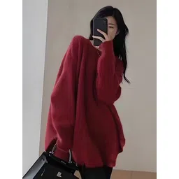 StyleCast Women Round Neck Long Sleeves Fuzzy Oversized Pullover Sweater-picture-33