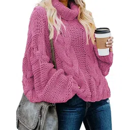 StyleCast Women Self Design Long Sleeves High Neck Sweaters-picture-28