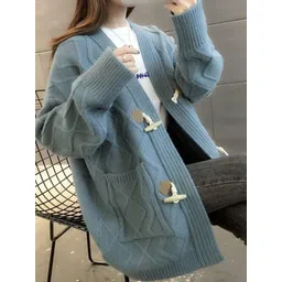 StyleCast Women Self Design Long Sleeves Ribbed Cardigan-picture-16