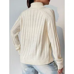 StyleCast Women Self Design Ribbed Turtle Neck Pullover image 5