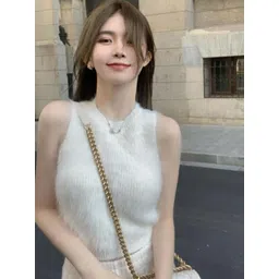 StyleCast Women Self Design Round Neck Sleeveless Crop Pullover Sweater-picture-37