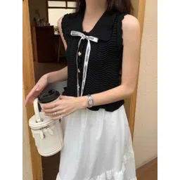 StyleCast Women Self Design Tie-Up Neck Top image 2