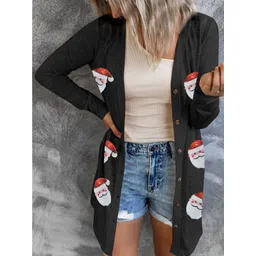 StyleCast Women Sequined Front-Open Longline Sweater-picture-13