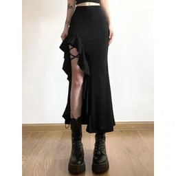 StyleCast Women Solid A-Line Midi Skirts-picture-11