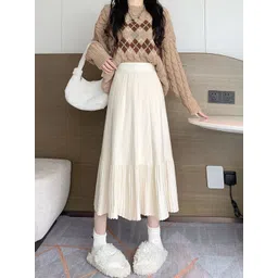 StyleCast Women Solid Casual Flared Midi A-Line Skirt-picture-25