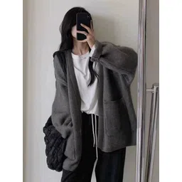 StyleCast Women Solid Long Sleeves Oversized Cardigan-picture-25