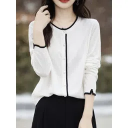 StyleCast Women Solid Long Sleeves Round Neck Cardigan Sweaters-picture-31