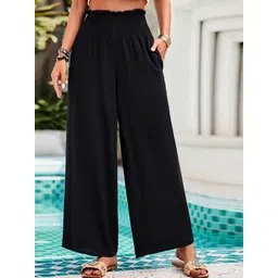 StyleCast Women Solid Loose Fit Trousers-picture-16