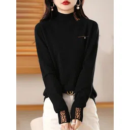 StyleCast Women Solid Mock Collar Long Sleeves Regular Pullover Sweaters-picture-18