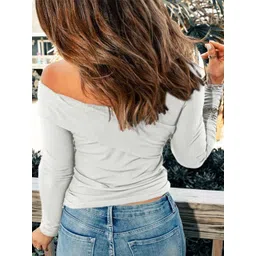 StyleCast Women Solid Off-Shoulder Top image 4