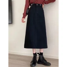 StyleCast Women Solid Pure Cotton A-Line Midi Skirt-picture-15