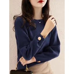 StyleCast Women Solid Round Neck Pullover-picture-18