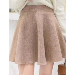 StyleCast Women Solid Slip-On Flared A-Line Mini Skirt-picture-28