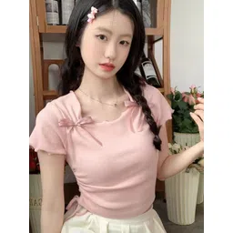 StyleCast Women Solid Top with bow-picture-18