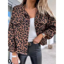 StyleCast Women Spread Collar Animal Print Crop Jacket-picture-32
