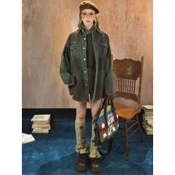 StyleCast Women Spread Collar Cotton Open Front Jacket-picture-34