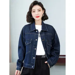 StyleCast Women Spread Collar Long Sleeves Cotton Denim Jacket-picture-14