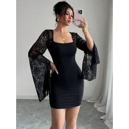 StyleCast Women Square Neck Flared Sleeves Bodycon Dress-image-41