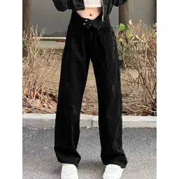 StyleCast Women Straight Fit High-Rise Low Distress Cotton Jeans-picture-16