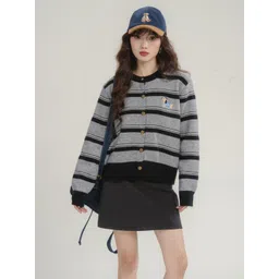 StyleCast Women Striped Long Sleeves Polyester Cardigan Sweater-picture-29