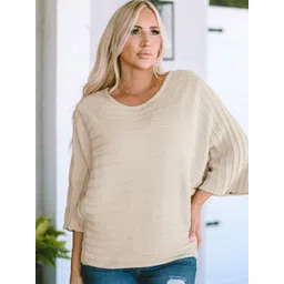 StyleCast Women Striped Round Neck Long Sleeves Pullover Sweater-picture-19